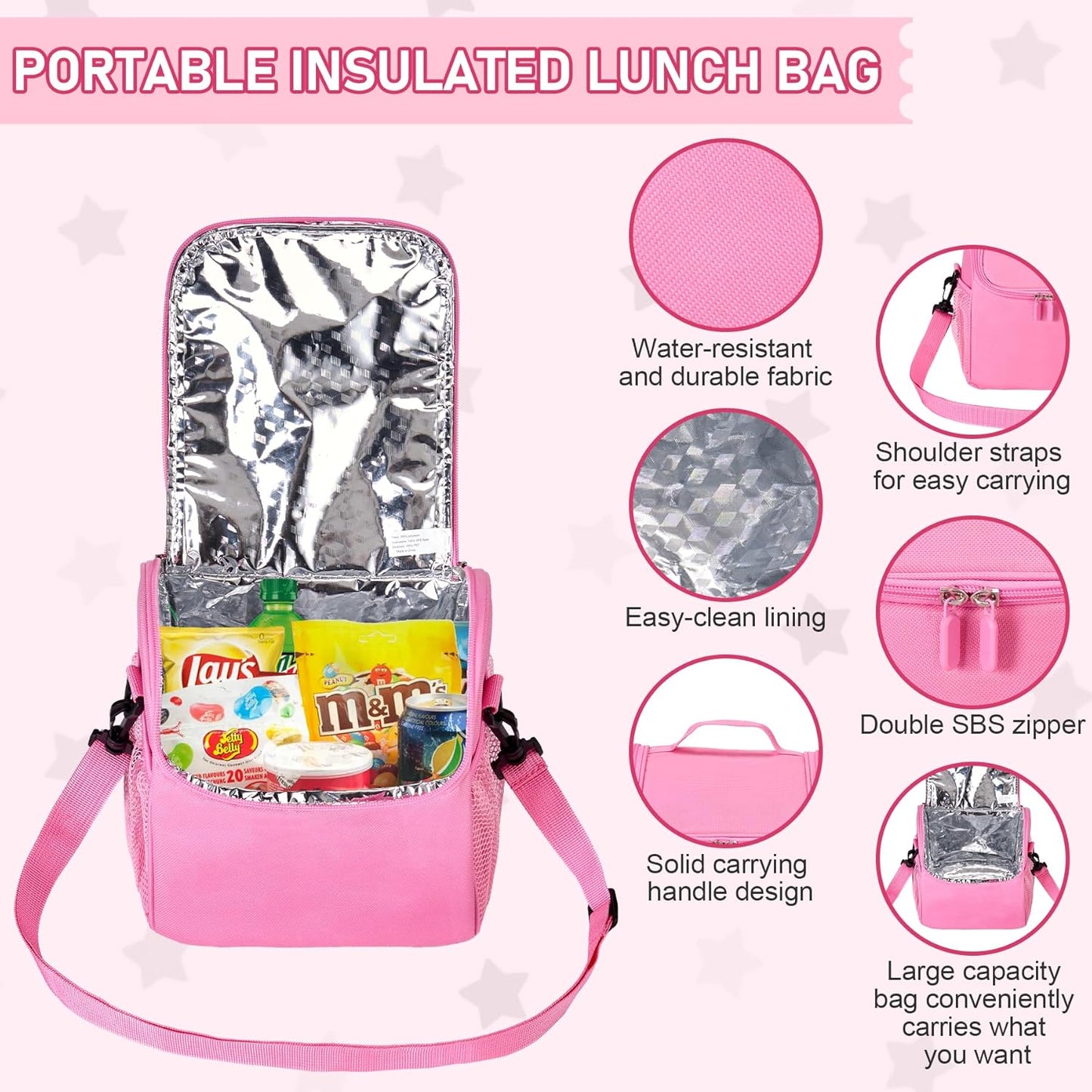 Bento Lunch Box for Kids with 17oz Soup Thermo,Insulated Tumbler Water Bottle and Insulated Lunch Bag,Leak-Proof 3 Compartment Lunch Food Container with Ice Pack for Kids to School-Horse