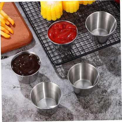 OUNONA 20pcs Stainless Steel Dipping Bowls Sauce Cups for Ketchup Condiments Appetizers for Restaurants and Home Use Versatile Kitchen Storage