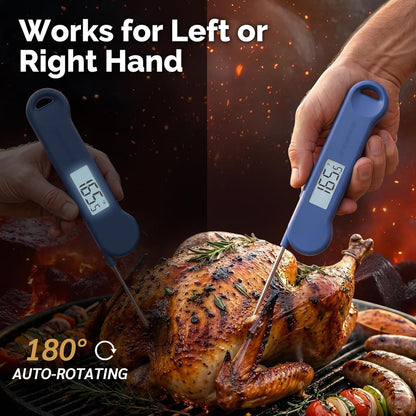 0.5 Sec Instant Read Meat Thermometer Digital for Outdoor Fryer, Black