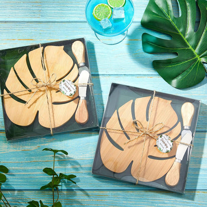 Ziliny 6 Set Hawaiian Palm Leaf Mini Charcuterie Board Gift