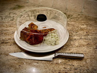 Tall Microwave Tempered Borosilicate Glass Plate Cover 10 x 4