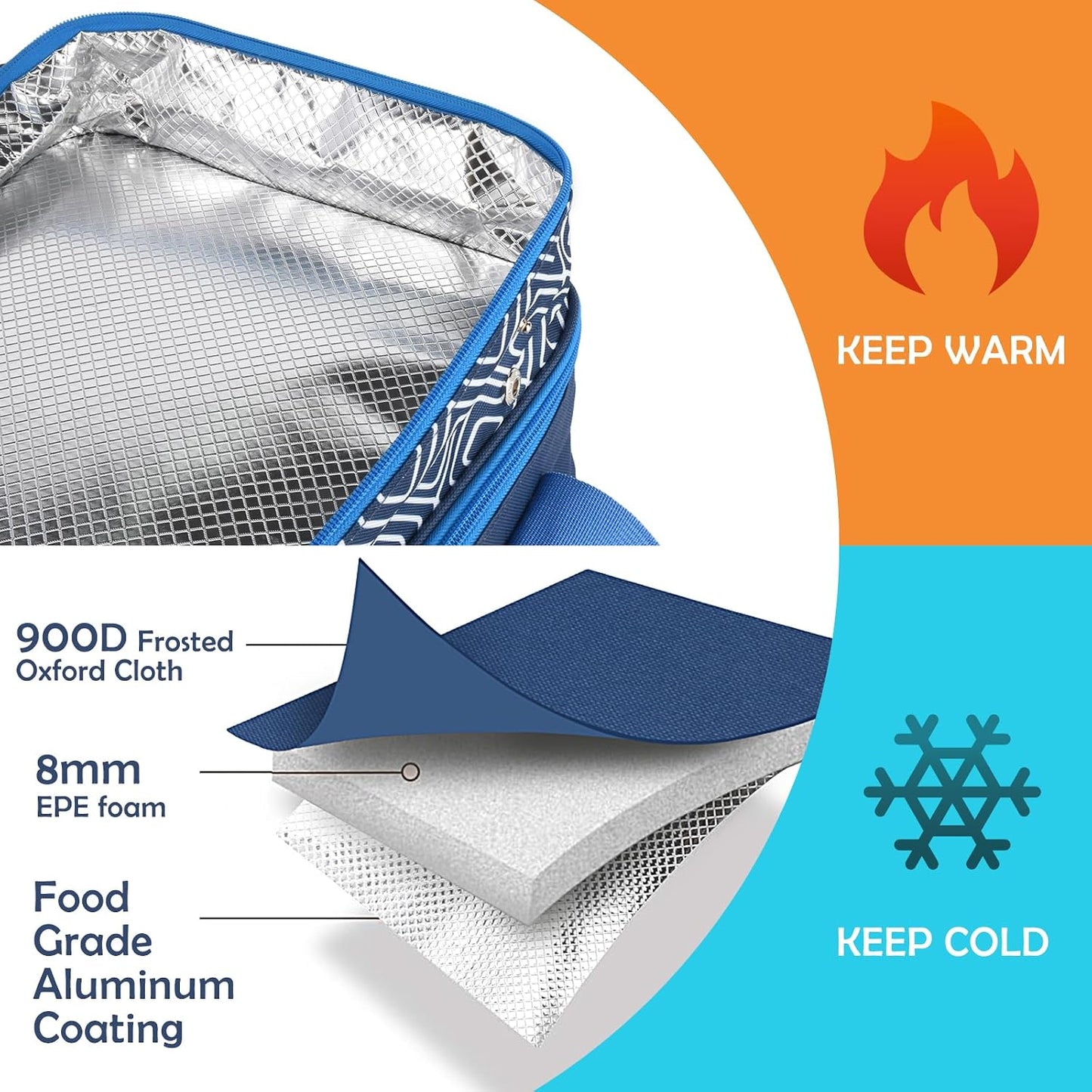 CaCTOUR Casserole Carrier for Hot or Cold Food, Expandable Double Decker Food Carrier with Silicone Hand Protectors - Fits 9“x13” Baking Dish-Lasagna Holder Tote for Parties Potluck Picnic (Gray)
