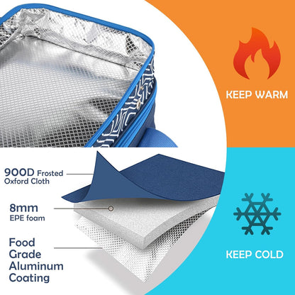 CaCTOUR Casserole Carrier for Hot or Cold Food, Expandable Double Decker Food Carrier with Silicone Hand Protectors - Fits 9“x13” Baking Dish-Lasagna Holder Tote for Parties Potluck Picnic (Gray)