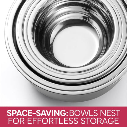 COOK WITH COLOR Stainless Steel Mixing Bowls Set with Lids - Nesting Bowls with Non-Slip Bottom, Sage, 12 Pieces