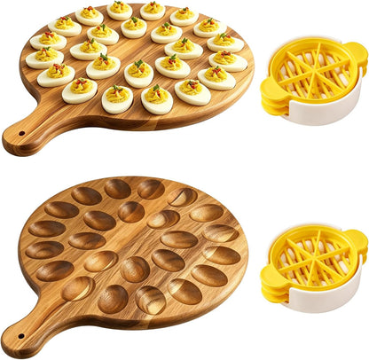 Homaisson Deviled Egg Container with Lid, 3-layer Egg Carrier Trays with 36 Slots, Clear Stackable Storage Container with Handle for Refrigerator, Pantry, Travel, 12.2x4.8x6.7