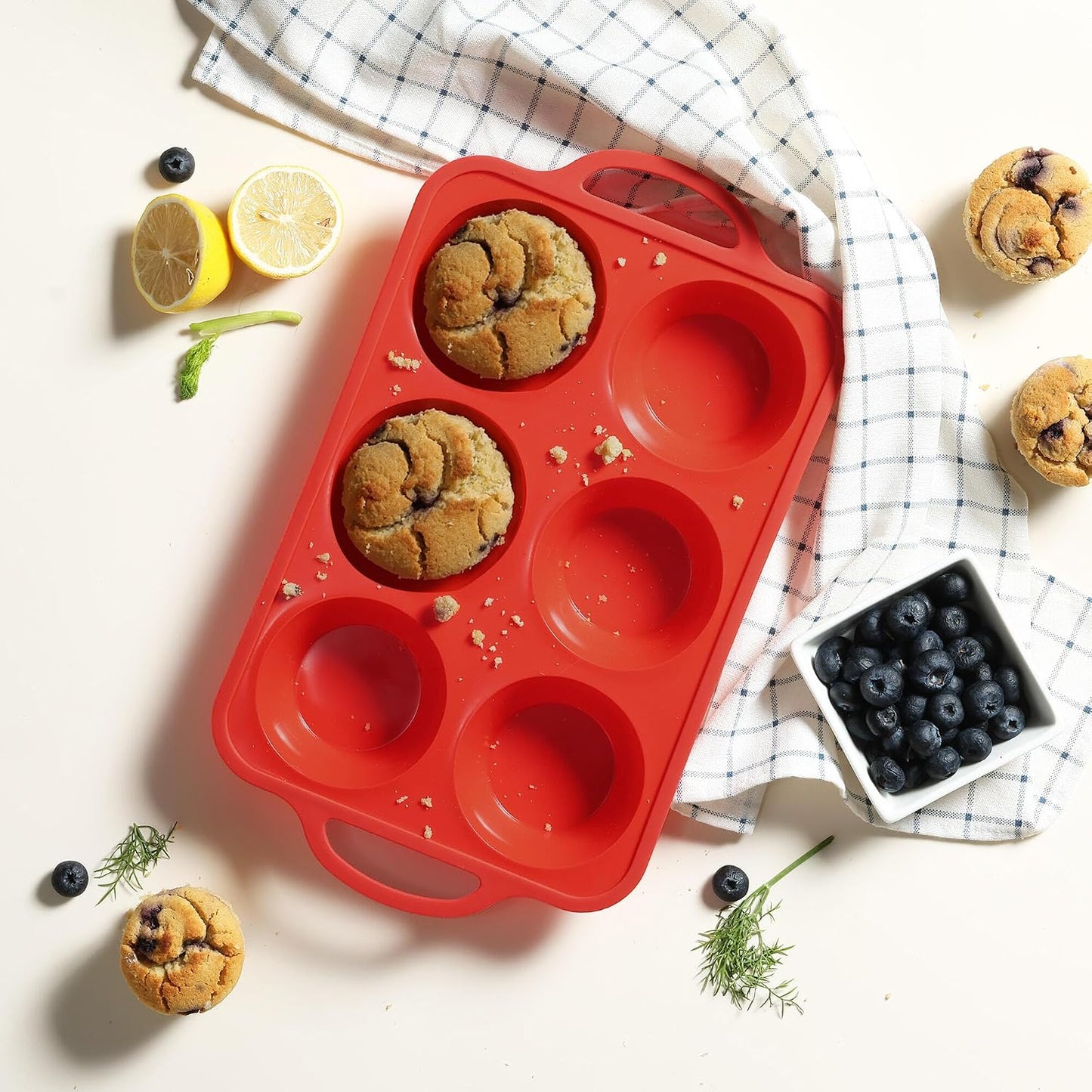 2 Packs 12 Cups Silicone Muffin Pan for Baking with Metal Reinforced Frame Regular Size Cupcake Pan Tray Egg Bites Silicone Cookie Molds Muffin Tin Tart Pans Sheet Set for Oven Dishwasher Safe