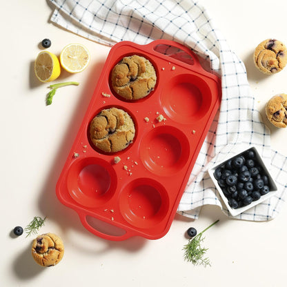 2 Packs 12 Cups Silicone Muffin Pan for Baking with Metal Reinforced Frame Regular Size Cupcake Pan Tray Egg Bites Silicone Cookie Molds Muffin Tin Tart Pans Sheet Set for Oven Dishwasher Safe