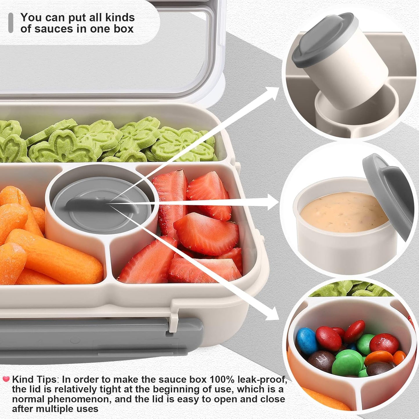 Amathley Bento Box Adult Lunch Box Kids,Lunch Containers for Adults/Kids/Toddler,5 Compartments Bento Lunch Box with Sauce Vontainers,Microwave & Dishwasher & Freezer Safe,BPA-Free (Blue)