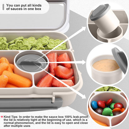 Amathley Bento Box Adult Lunch Box Kids,Lunch Containers for Adults/Kids/Toddler,5 Compartments Bento Lunch Box with Sauce Vontainers,Microwave & Dishwasher & Freezer Safe,BPA-Free (Blue)