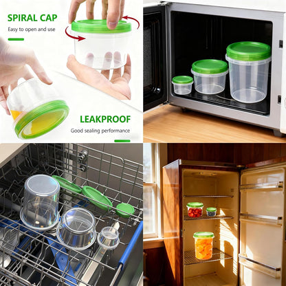Airtight Food Storage Containers, Leakproof, BPA-Free, Stackable Kitchen & Pantry Organizers for Dry Food, Meal Prep, Snacks, Leftovers, Microwave, Dishwasher and Freezer Safe (10 Pack-16 Oz)
