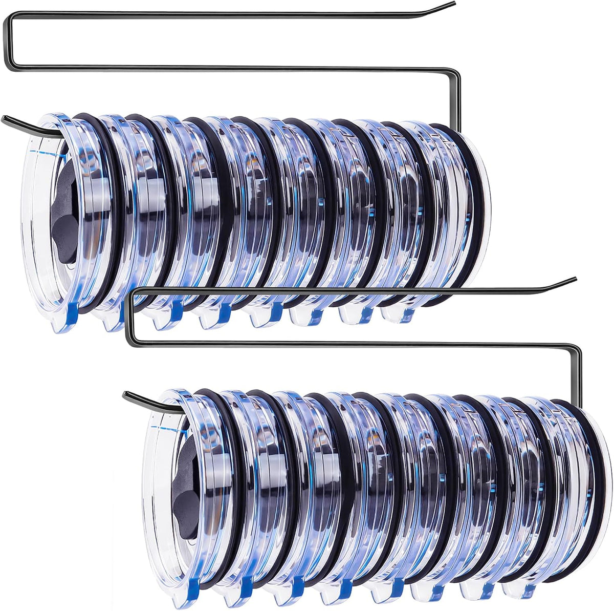 Tumbler Lid Organizer, No Adhesive or Drilling, Kitchen Space Saver