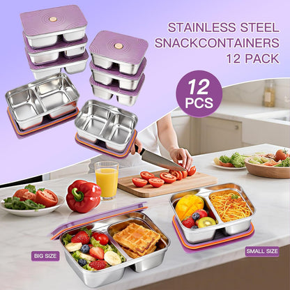 GIUOIDUO stainless steelFood Storage Containers setsstorage box with lidfreezer FrozenKitchen tray with lidOven plateSide dish plate Freezer & Dishwasher Safe