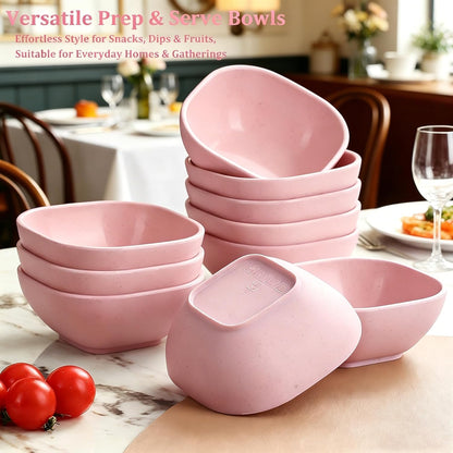 4 Piece Dipping Bowls Set, Small Spice Bowls for Sauce, Soy Sauce Dishes for Sushi, Dessert & Snack Portion Control, Dishwasher Safe Prep Bowls for BBQ Baking, 60ml (2 oz), PP Plastic, Pink
