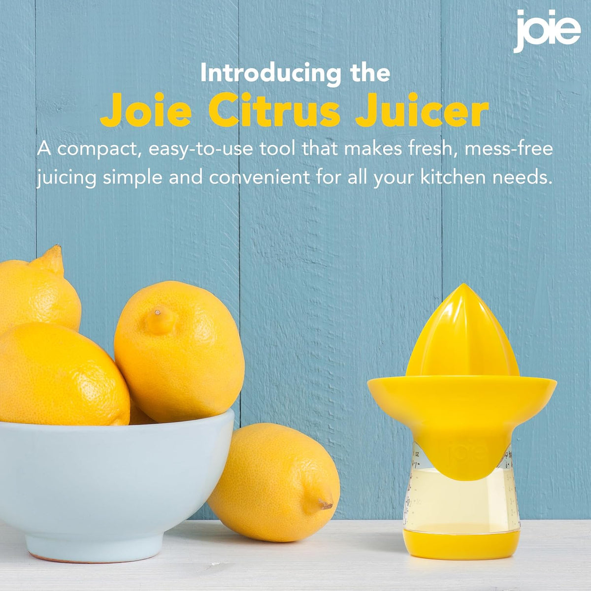 Joie Lemon and Lime Small Hand Juicer and Reamer, Built-In Measuring Cup