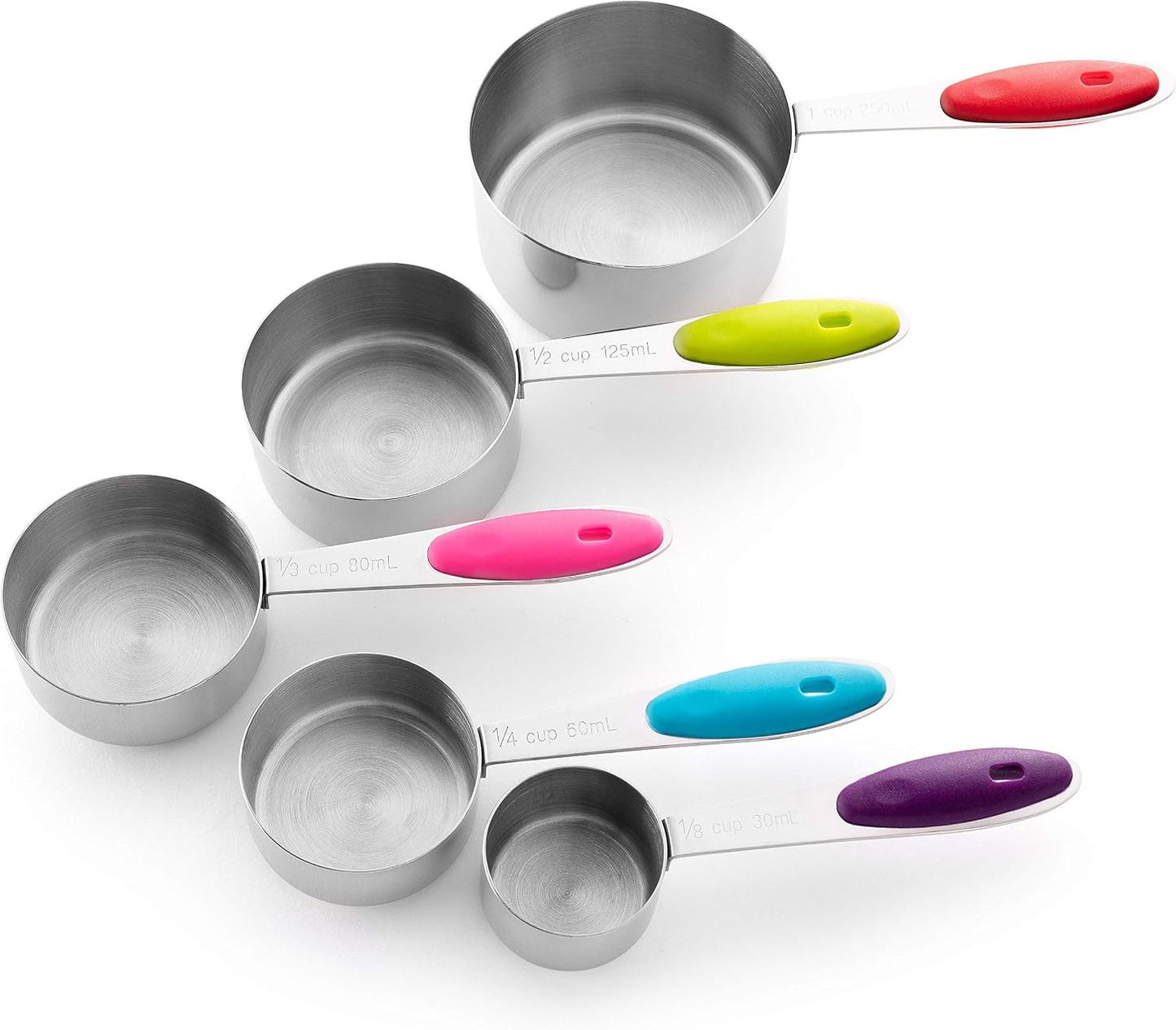 Bellemain One-Piece Stainless Steel Measuring Cups Set of 6 – Nesting Metal Measuring Cups for Kitchen – Dry & Liquid Measurements (ML & OZ), Rust-Resistant, Dishwasher Safe, Ergonomic Design