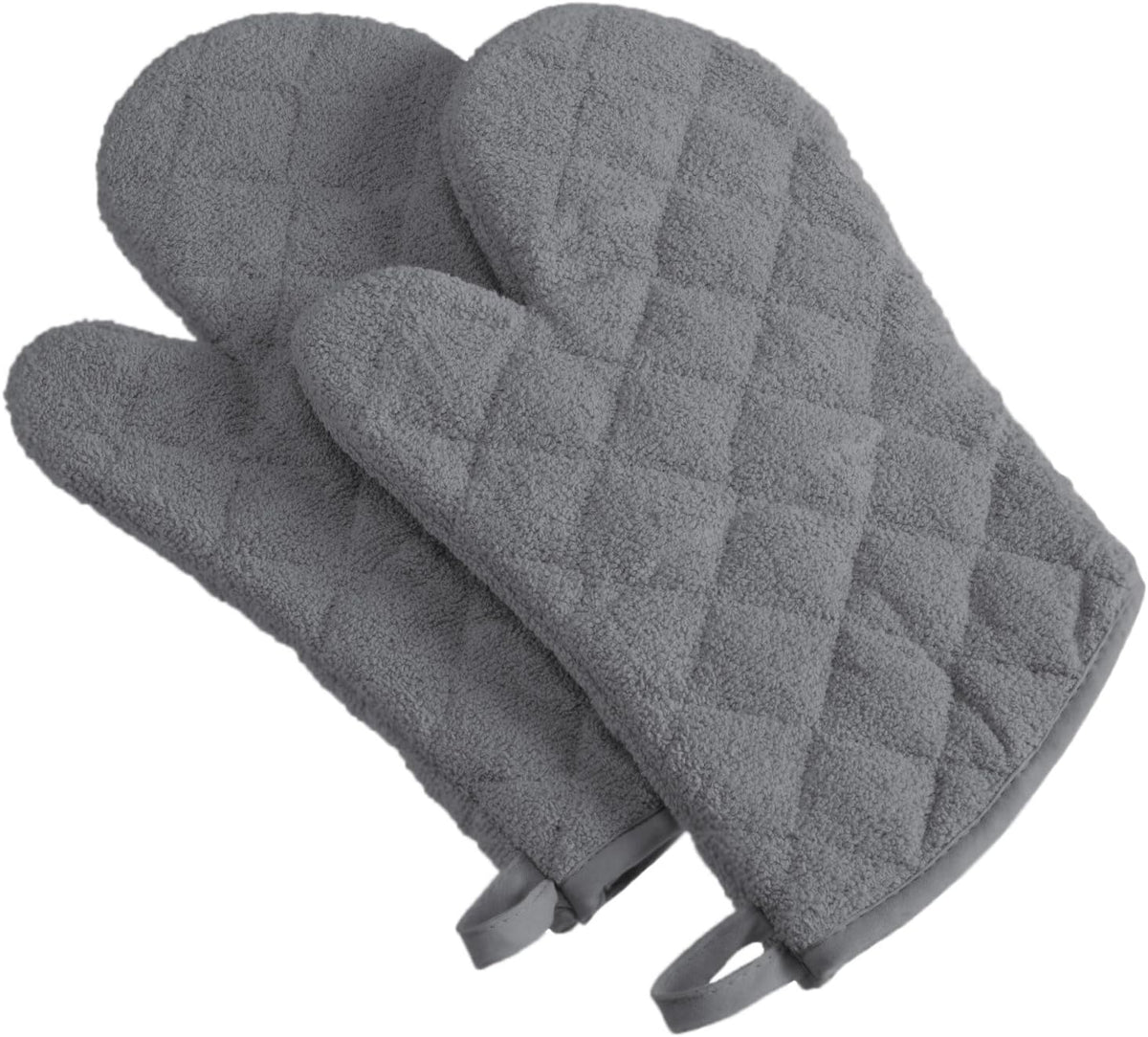 DII Basic Terry Collection 100% Cotton Quilted, Oven Mitt, Brown, 2 Piece