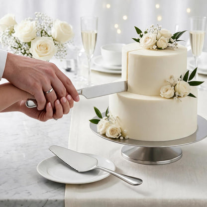2-Piece Cake Knife and Server Set with Serrated-Edge Server