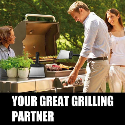 GRILLART Griddle Cleaning Kit for Blackstone, Flat Top Grill Cleaning Kit with Grill Stone, Griddle Scraper, Scouring Pad and Handles, Multifunctional Griddle Accessories for Rusty Grills, Orange