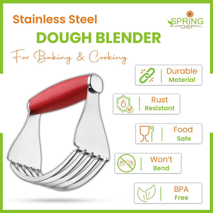 Spring Chef XL Pastry Blender, Durable Dough Blender For Baking - Black