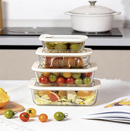 Urban Green Glass Food Storage Containers with Glass Lids, Microwave Safe Food Container Set, Aitight Meal Prep Container Set, LeakProof, 100% Plastic Free, 6 Pack