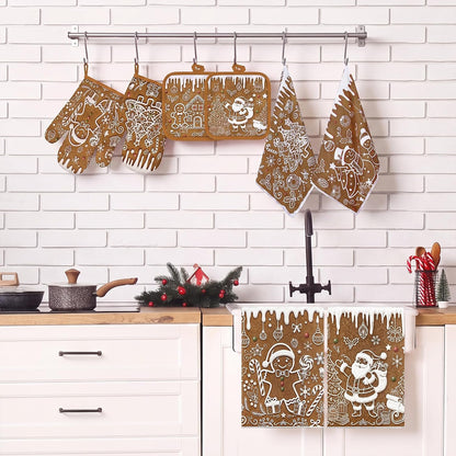 SiliFine 12 Pcs Fall Pumpkin Kitchen Towels Oven Mitts Pot Holders Set