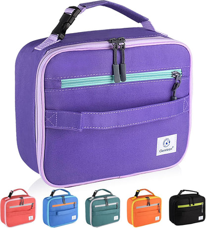 Genteen Lunch Box Kids, Insulated Lunch Bag Kids Boys Girls Back to School, Soft Lunch Box for Men Reusable Lunchbox for Office,Outdoor,School (Black)