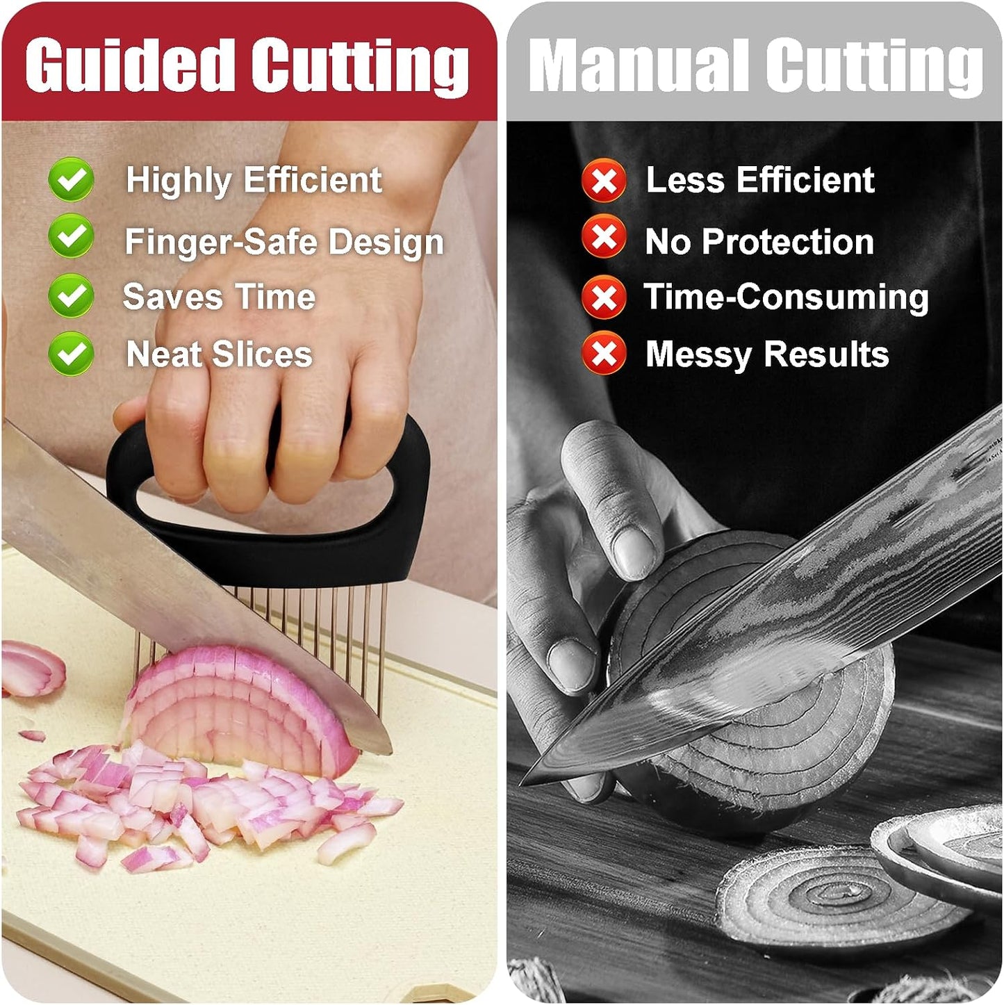 Extra-Large Onion Slicer – 304 Steel 16-Needle Cutter for Kitchen
