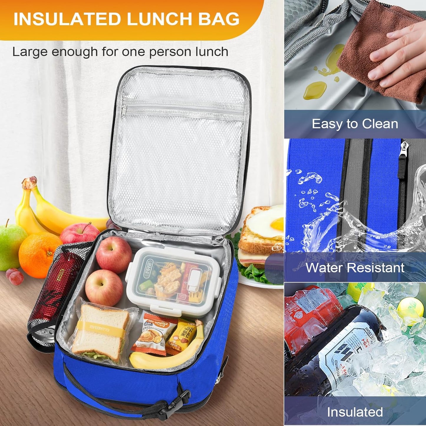 Lunch Box Insulated Lunch bag for Men Teen Kids Boys Adult Portable Stylish Small Lunchbox Special Design for Working Office school Picnic