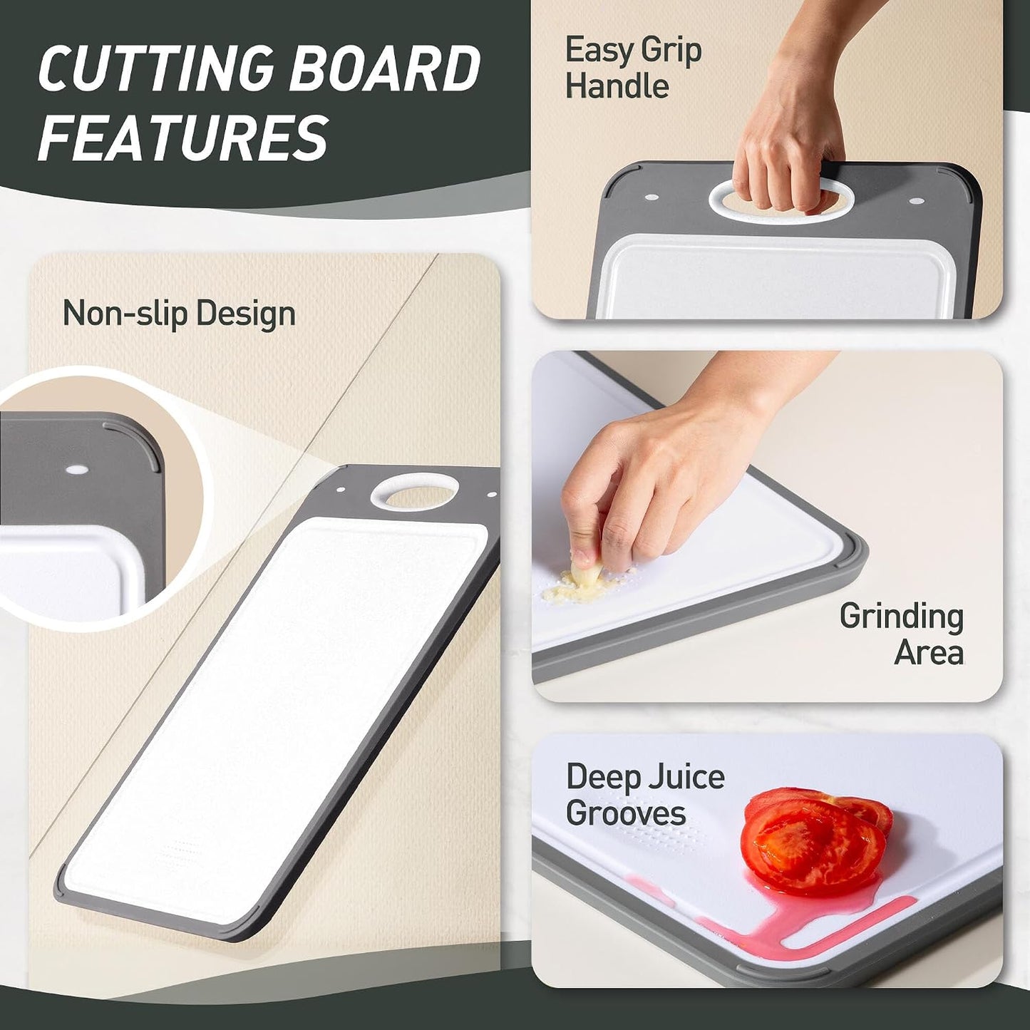 2 Packs Stainless Steel Cutting Board Set, Best Non Toxic Cutting Boards for Kitchen, Double Sided Metal Chopping Board for Meat/Fruit/Vegetables, Food Grade Kitchen Set Gift, [16”×11”+18”×12” Inch]