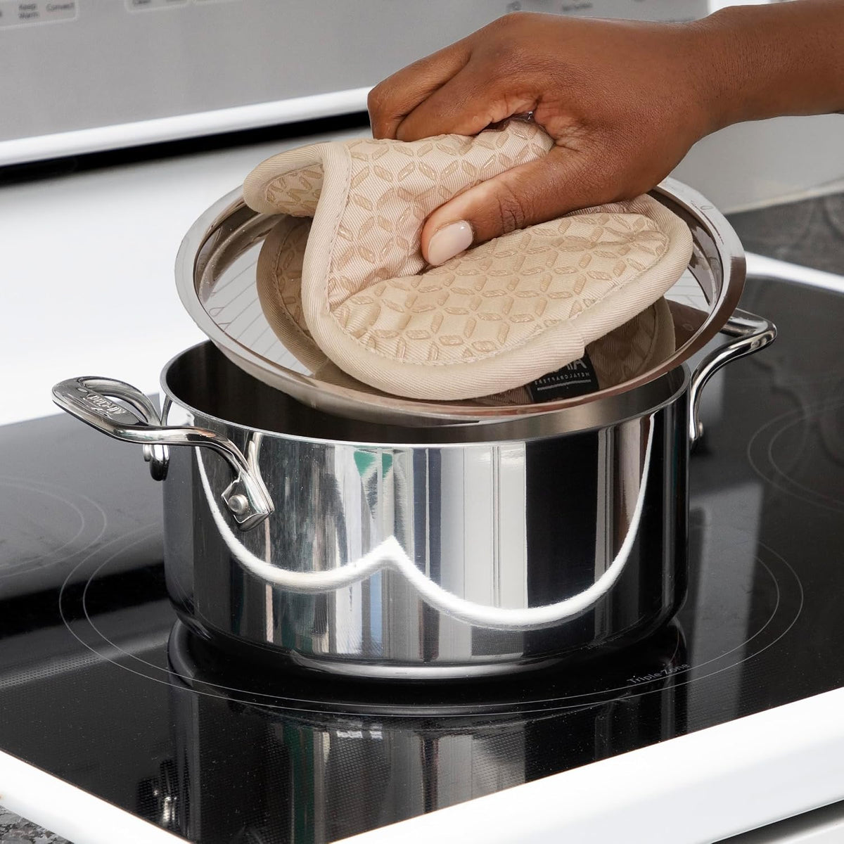 All-Clad Premium Pot Holder: Heat Resistant up to 500 Degrees - 100% Cotton, 10"x8" Hot Pad for Kitchen and Barbecue, 2-Pack, Indigo