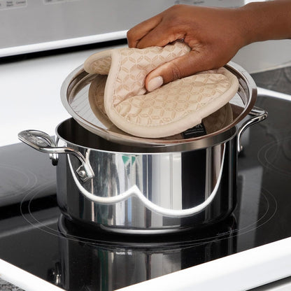 All-Clad Premium Pot Holder: Heat Resistant up to 500 Degrees - 100% Cotton, 10"x8" Hot Pad for Kitchen and Barbecue, 2-Pack, Indigo