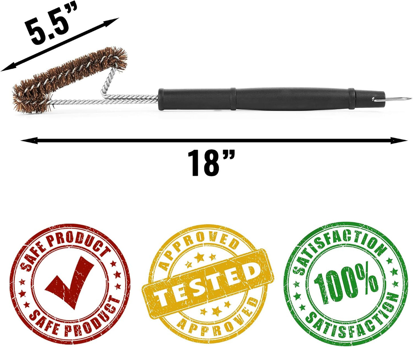 Grillaholics Grill Brush for Outdoor Grill - Safe Bristle Free BBQ Brush with Built-in Scraper – The Perfect Grilling Accessory for Cleaner Grilling
