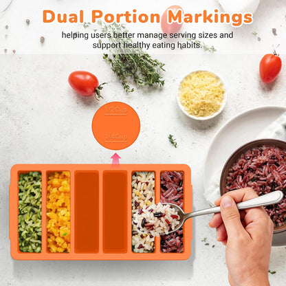 Silicone Freezer Trays with Lid (4-Pack), 1-Cup, 2-Cup, 1/2-Cup & 2-Tbsp Silicone Freezer Molds, Stackable Soup Freezer Meal Prep Containers,Ice Cube Tray for Making Sauce,Smoothies,Yogurt Bites