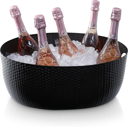 Gusto Nostro Large Beverage Tub for Parties - Metal Tub for Wine Bottles,Champagne,Beers - High Capacity Ice Bucket for Drinks - Extra Large Ice Buckets for Parties (22 qt) Outdoor Party Drink Bucket