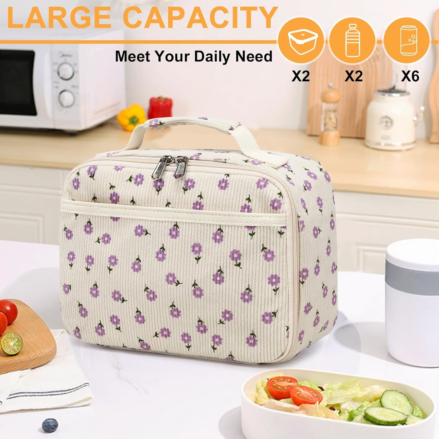 CAMTOP Kids Lunch Box Boys Girls Insulated Lunch Cooler Bag Reusable Lunch Tote Kit for School Travel (094 Tie Dye)