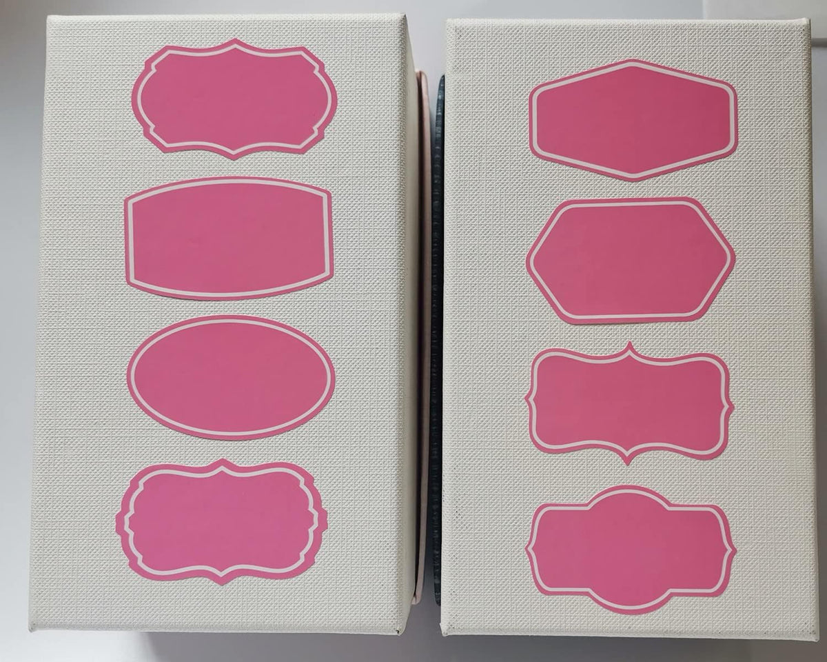 MeshaKippa Pink Cute Removable Food Storage Labels, 200pcs 2x1.2 inch Blank Holiday Present Stickers,Waterproof jar Labels no Residue Sticker for Food Jars, Container