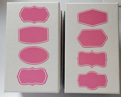 MeshaKippa Pink Cute Removable Food Storage Labels, 200pcs 2x1.2 inch Blank Holiday Present Stickers,Waterproof jar Labels no Residue Sticker for Food Jars, Container