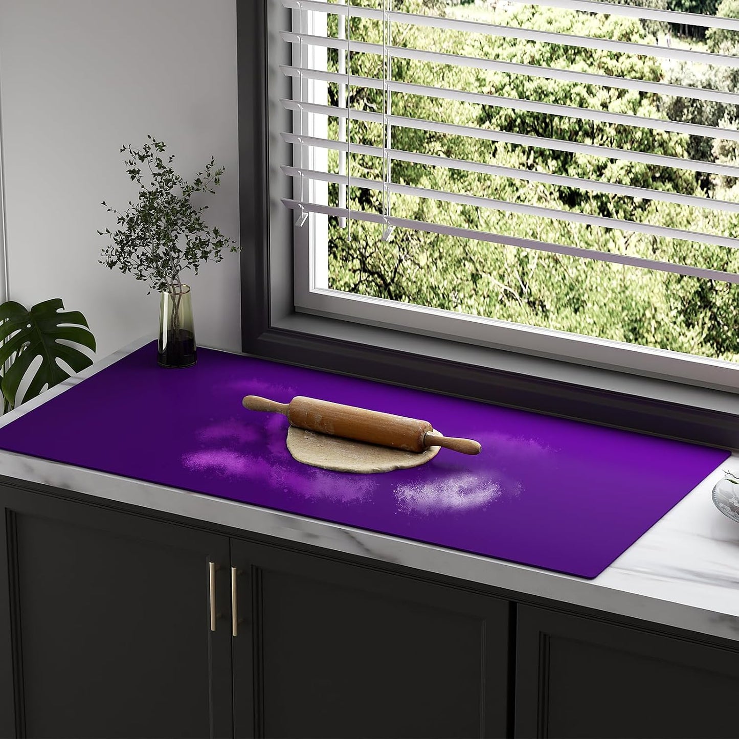 Food Grade Silicone Table Protector Mat 47x24 Inch, Heat Resistant Desk Pad for Baking/Painting/Resin/Welding, Non-Slip Waterproof Surface Easy Clean (3 Colors) (Gray)