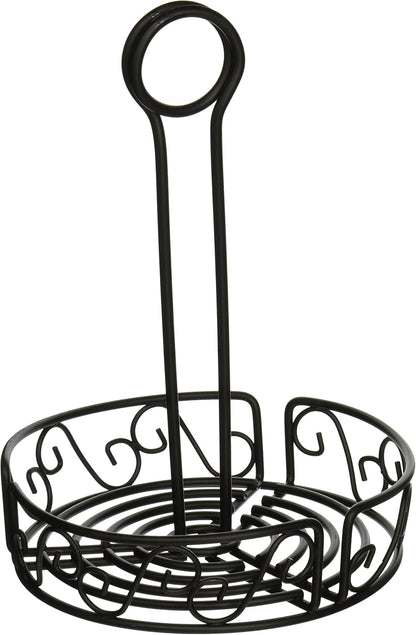 Winco Oblong Condiment Caddy, 8-1/4" x 6-1/4", Black Wire