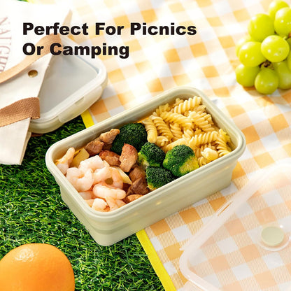 Large Silicone Food Storage Containers 68oz/2000ml 4 Pack | Collapsible Meal Prep Containers, Airtight Leakproof Lid, Containers for Camping, Microwave Freezer Dishwasher Safe