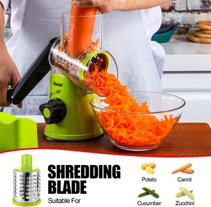 Geedel Rotary Cheese Grater Hand Crank, Cheese Shredder Vegetable Slicer