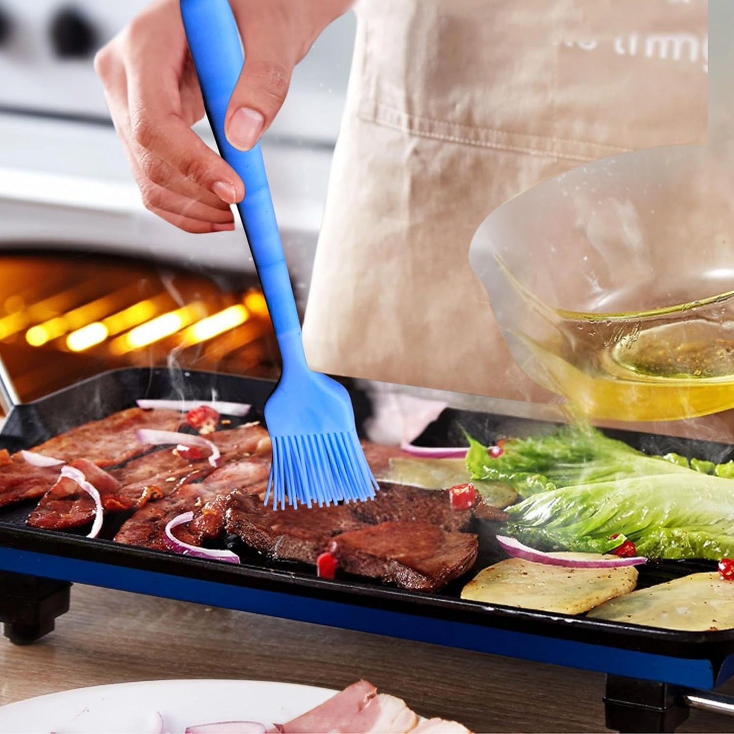 Silicone Marbled Spatula Set of 6, Black | 446F Heat-Resistant, One-Piece Steel Core, Non-Stick, Dishwasher Safe