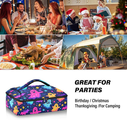 Casserole Carriers for Hot or Cold Food Reusable Casserole Dish Carrier Insulated Thermal Large Capacity Durable Perfect for Party Camping Family Gatherings Yellow Fish - Colors A