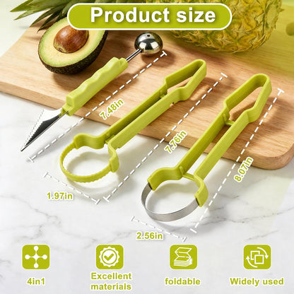 4 in1 Melon Baller Scoop Set, Fruit Baller Scoop.