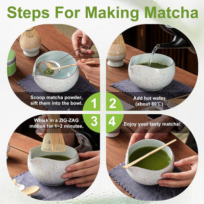 Matcha Whisk, Handcrafted Bamboo Whisk for Matcha Powder (Yellow)