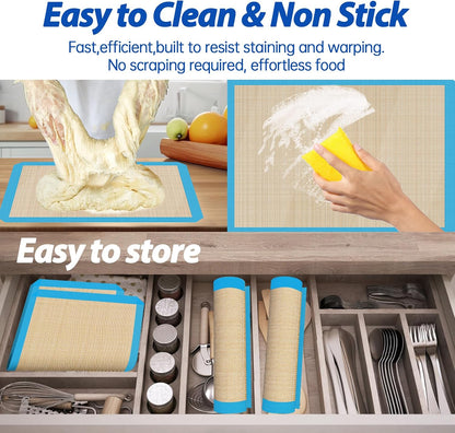 UBeesize Oversize Silicone Baking Mat, 23.6x31.5 Inch Non Stick Pastry Mat with Measurements, XXL Large Nonslip Counter Mat, Fondant/Pie Crust Mat for Making Cookies Macarons Bread Baking Supplies