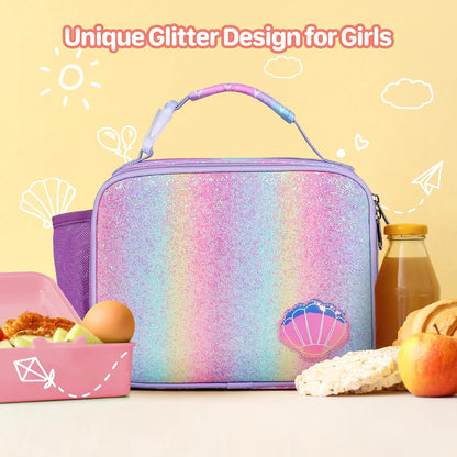Kids Lunch Bag Boys - Insulated Kids Lunch Box Reusable Lunchbox with Water Bottle Holder Toddler Lunch Tote Bag for School Daycare, Black Dino Fossil