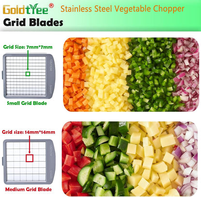 Vegetable Chopper Veggie Cutter Onion Food Dicer with Container 8 Blades