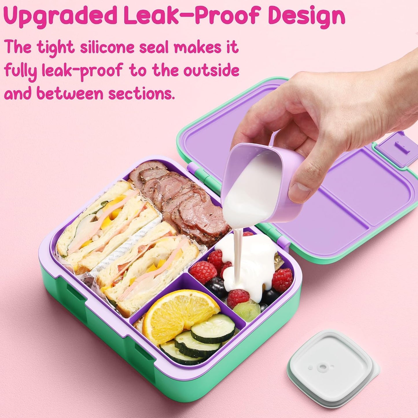 Fimibuke Bento Lunch Box for Kids - Toddler Snack Bento Box Container with 3 Compartments, Stainless Steel Water Bottle, Insulated Lunch Bag, Ice Pack Set for Ages 3-12 Girl Boy Daycare Back to School