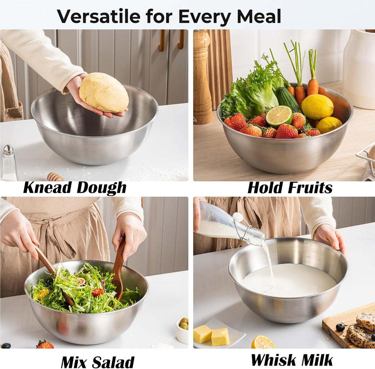 18/8 Stainless Steel Colander with Mixing Bowl, 1.5QT